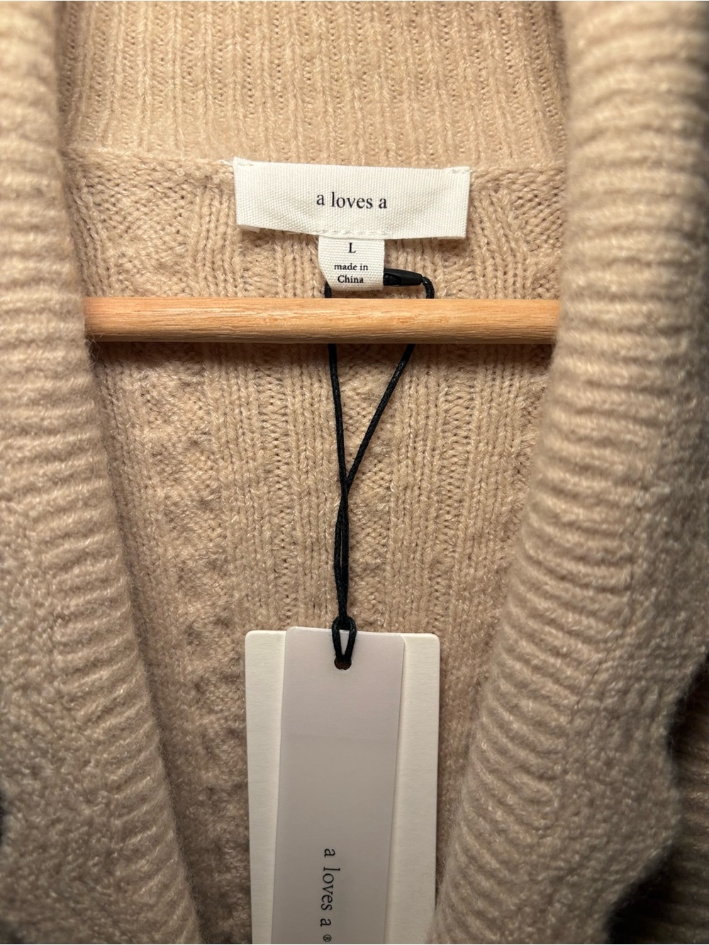 Love A Beige Romantic Cardigan L Black Bow Coquette Boho Cottagecore Preppy - Picture 3 of 12